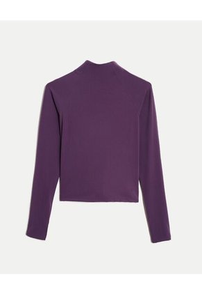 Buzo  Para Mujer Cuello Alto O Cuello Tortuga Color Uva Marca Atmos #31060095