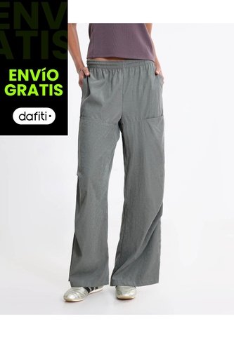 Pantalón Parachute Microcomfort Para Mujer  Deportiva  Color Verde Marca Atmos Atmos