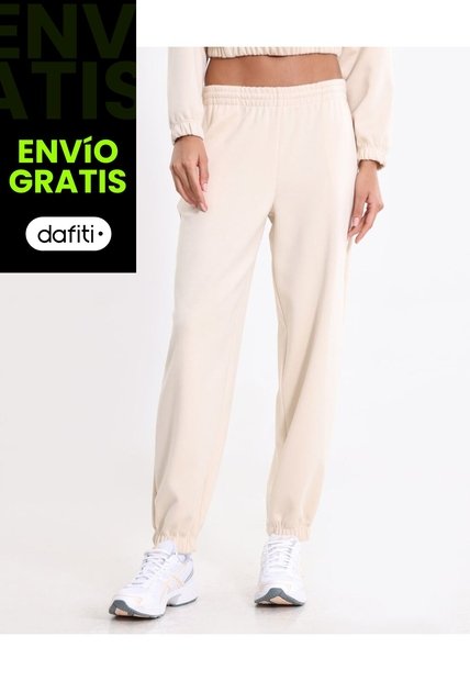 Jogger Plush Suave Relajado Para Mujer  Deportiva  Color Beige Marca Atmos