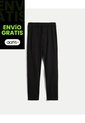 Pantalón Recto Con Detalle En Venas  Para Hombre Negro Atmos de Atmos