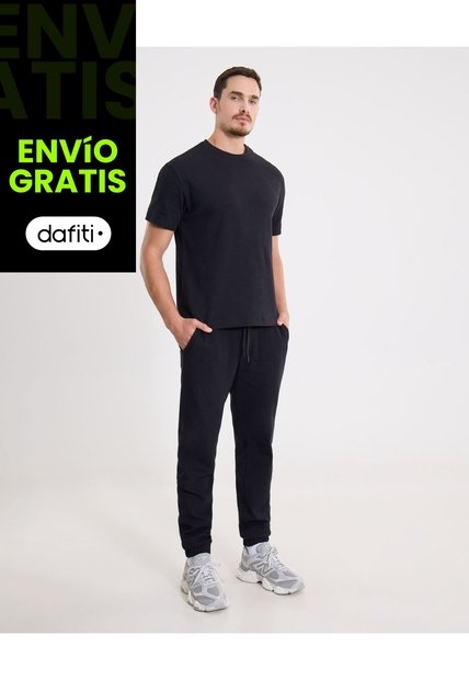 Pantalón Jogger Texturizado Galiet  Para Hombre Negro Atmos