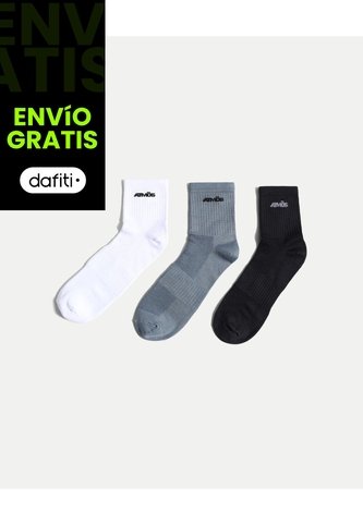 Pack X3 Medias Caña Media X3 Para Hombre Surtido Atmos Atmos