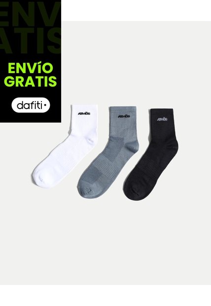Pack X3 Medias Caña Media X3 Para Hombre Surtido Atmos