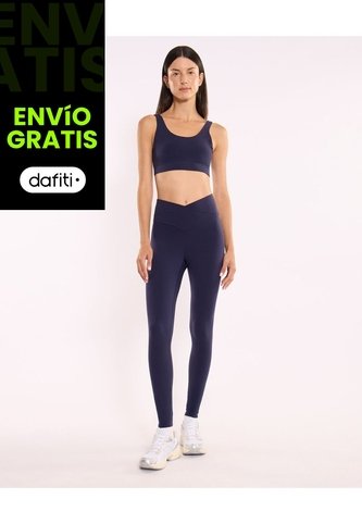 Leggins Pretina Cruzada Aerius Skin  Para Mujer Azul Atmos Atmos