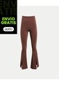 Leggins Flare Con Pretina Lisa Y Aberturas  Para Mujer Café Atmos de Atmos