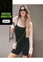 Enterizo Deportivo Con Tiras Ajustables  Para Mujer Negro Atmos de Atmos