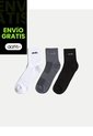 Pack X3 Medias Caña Corta Microfibra X3 Para Hombre Gris Atmos de Atmos