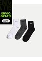 Pack X3 Medias Caña Corta Microfibra X3 Para Hombre Blanco Atmos de Atmos