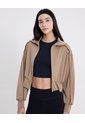 Buzo Full Zipper Piping Plush Para Mujer  Deportiva  Color Café Marca Atmos de Atmos