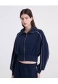 Buzo Full Zipper Piping Plush Para Mujer  Deportiva  Color Café Marca Atmos de Atmos
