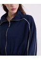 Buzo Full Zipper Piping Plush Para Mujer  Deportiva  Color Café Marca Atmos de Atmos