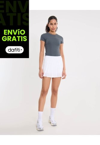 Falda Training Plisada Para Mujer  Deportiva  Color Blanco Marca Atmos Atmos