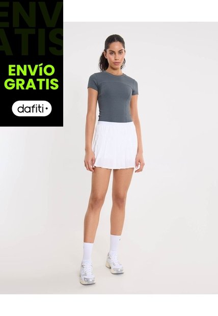 Falda Training Plisada Para Mujer  Deportiva  Color Blanco Marca Atmos