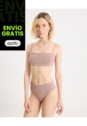 Panty Tiro Alto En Rib  Para Mujer Mocca Atmos Atmos