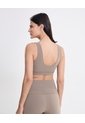 Top Deportivo Cuello Redondo Ajuste Medio  Para Mujer Café Atmos de Atmos