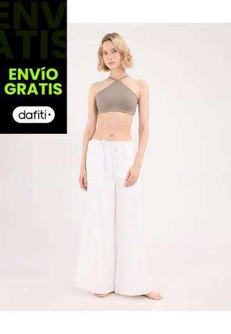 Pantalón Fluido Para Mujer  Deportiva  Color Marfil Marca Atmos Atmos