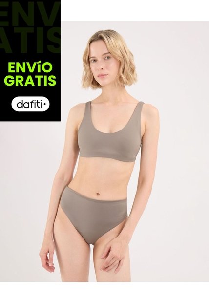 Panty Bikini Seamless  Para Mujer Café Atmos