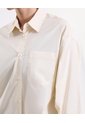 Camisa Manga Larga Amplia Bajo Curvo Para Mujer  Deportiva  Color Blanco Marca Atmos de Atmos