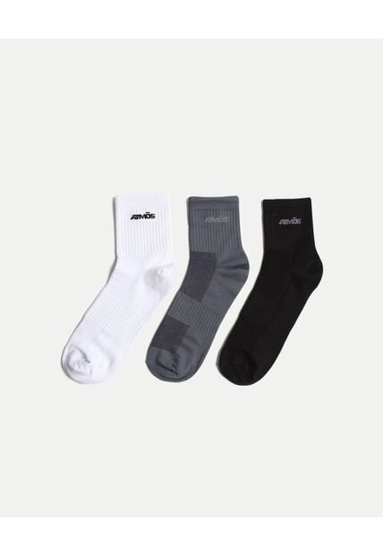 Pack X3 Medias Caña Corta Microfibra X3 Para Hombre Gris Atmos