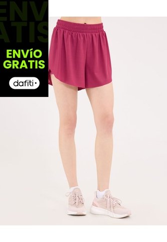 Short Running Acanalado Para Mujer  Deportiva  Color Fucsia Marca Atmos Atmos