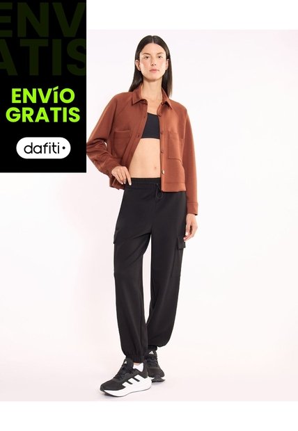 Jogger Cargo Plush Para Mujer  Deportiva  Color Negro Marca Atmos