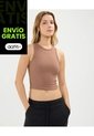 Camiseta Manga Sisa Acanalada Para Mujer  Deportiva  Color Café Marca Atmos de Atmos