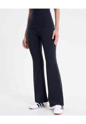 Leggins Flare Pretina Doblada Aerius Para Mujer Negro Atmos