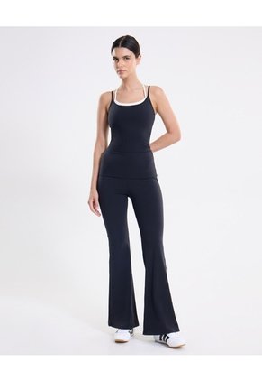 Leggins Flare Pretina Doblada Aerius Para Mujer Negro Atmos