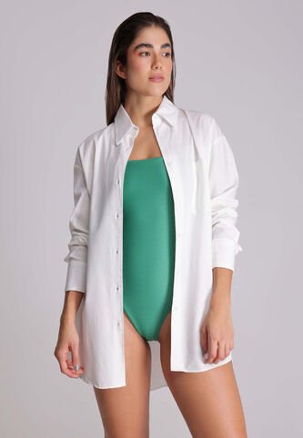 Camisa Para Mujer Manga Larga Color Crema Marca Atmos #31010005 Atmos