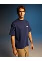 Camiseta Boxy Con Estampado Frontal  Para Hombre Azul Atmos de Atmos