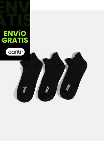 Pack X3 Medias Tobilleras En Microfibra X3 Para Hombre Negro Atmos Atmos