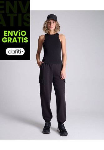 Jogger Cargo Para Mujer  Deportiva  Color Negro Marca Atmos Atmos