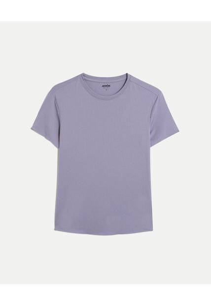 Camiseta  Para Mujer Manga Corta Cuello Redondo Color Lila Marca Atmos #31090348