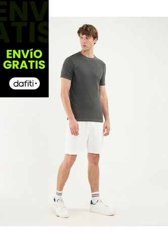 Bermuda Texturizada  Para Hombre Marfil Atmos Atmos