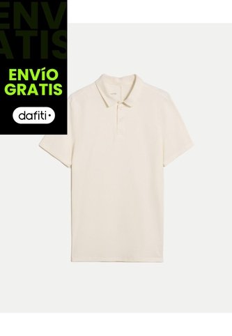 Polo Manga Corta Con Botones  Para Hombre Blanco Atmos Atmos