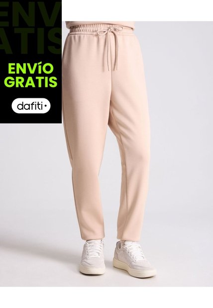 Jogger Básico Para Mujer  Deportiva  Color Beige Marca Atmos