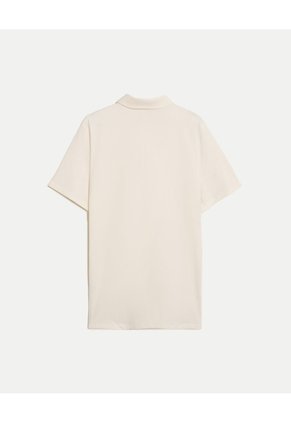 Polo Manga Corta Con Botones  Para Hombre Blanco Atmos