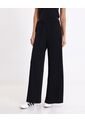 Pantalón Amplio Básico Con Venas Plush  Para Mujer Negro Atmos de Atmos