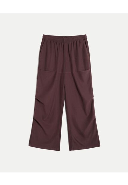 Pantalón Parachute Microcomfort  Para Mujer Vino Atmos