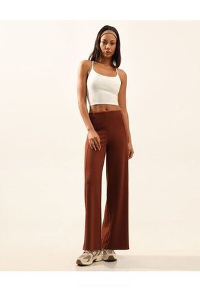 Pantalón Amplio Plush Confort  Para Mujer Café Atmos