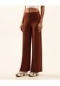 Pantalón Amplio Plush Confort  Para Mujer Café Atmos de Atmos