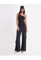 Vestido De Baño Enterizo  Asimétrico  Para Mujer Negro Atmos de Atmos