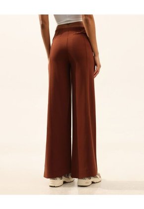 Pantalón Amplio Plush Confort  Para Mujer Café Atmos