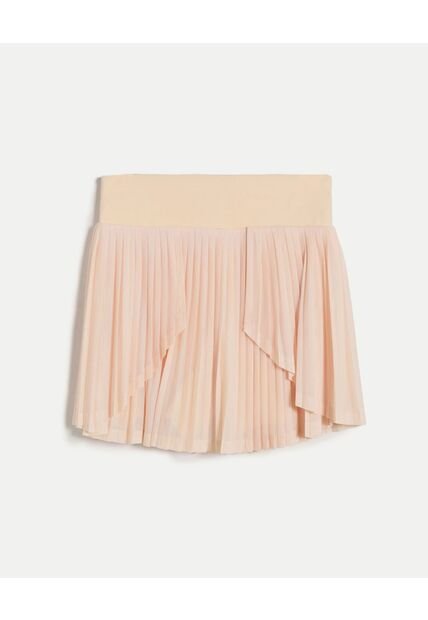 Falda Plisada Con Biker Integrado  Para Mujer Beige Atmos