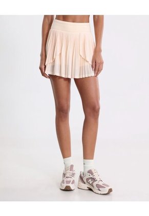 Falda Plisada Con Biker Integrado  Para Mujer Beige Atmos