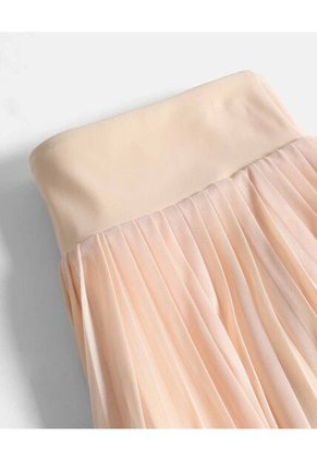 Falda Plisada Con Biker Integrado  Para Mujer Beige Atmos