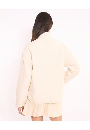 Chaqueta Acolchada Termoactiva Con Cuello Alto  Para Mujer Beige Atmos