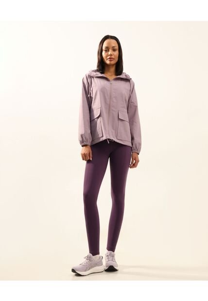 Chaqueta Rompevientos Oversize Con Capota  Para Mujer Lila Atmos
