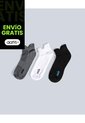 Pack X3 Medias Tobilleras En Microfibra X3 Para Hombre Gris Atmos de Atmos
