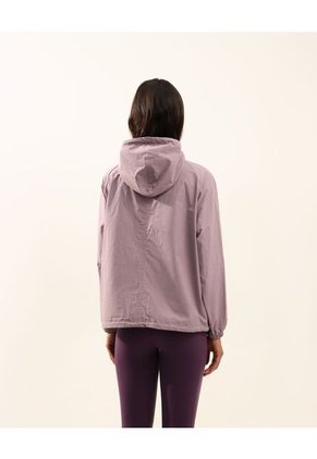 Chaqueta Rompevientos Oversize Con Capota Para Mujer Lila Atmos